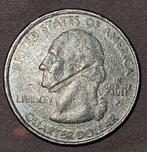 2000P Virginia State Quarter Late Stage Die Cap Or Missing Clad - Brockage Error - Picture 2 of 2
