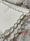 $423 Matouk Portugal New 1pc Tablecloth 70”x126” White/Oat 100% Linen