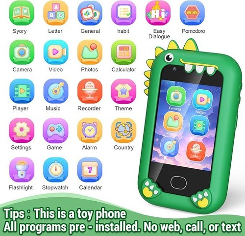 Lapare Kids Smart Phone Toy w/ Dual Camera, 32GB, Green – Ages 3-8 Gift - Bild 3 von 6