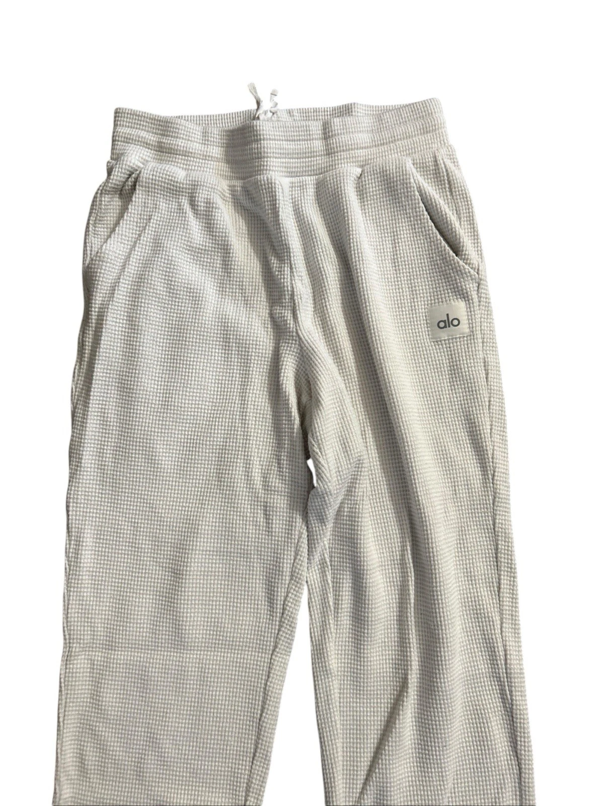 alo-yoga muse athletic waffle knit sweatpants