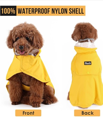 Dog Raincoat Hooded Waterproof Reflective Rain Coat Slicker Poncho for Pet SZ M - Picture 9 of 11