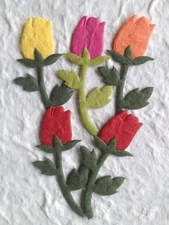 10 Roses rose Diecut Handmade Mulberry Paper anniversary Valentine's Cards