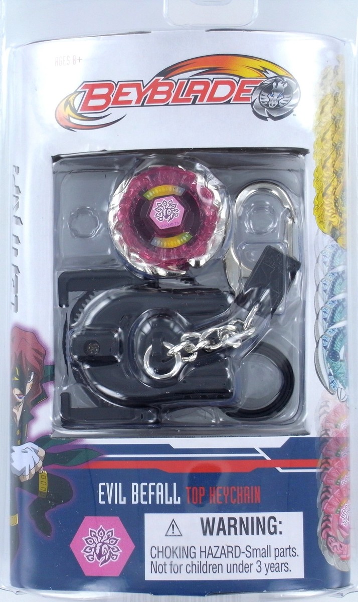 Beyblade EVIL BEFALL Top Keychain Keyring w/ Launcher