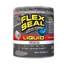 FLEX SEAL - LFSCLRR32 - Leak Sealer Rubber Base - 55KE53 - Clear - Size: 32 oz