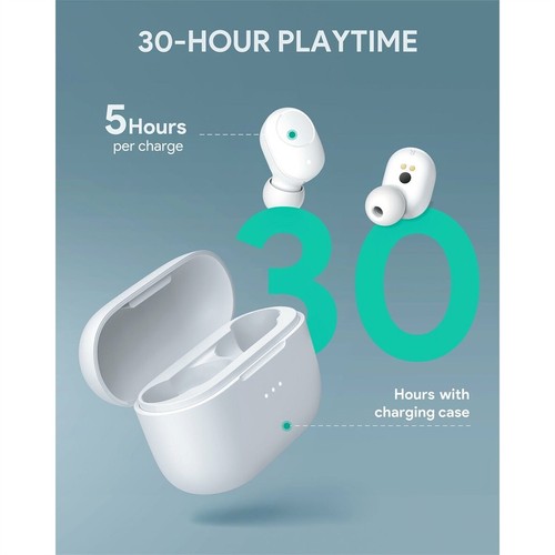 AUKEY EP-T31 Wireless Charging Earbuds Elevation in-ear Detection (White) - Photo 5 sur 5