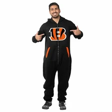 Forever Collectibles NFL Unisex Cincinnati Bengals Logo Jumpsuit, Black