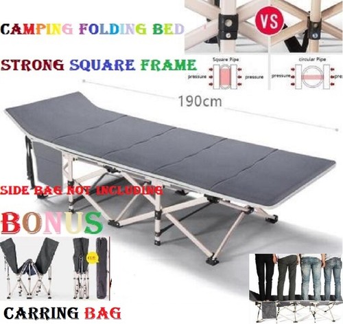 Portable Stretcher Single Foldable Folding Bed Mattress Recliner Camping Mat - Picture 8 of 15