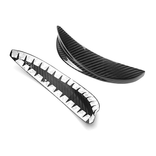 2x Carbon Fiber Headlight Eyebrow Trim Cover For Fiat 500 Abarth 2016-2023 - Picture 4 of 7