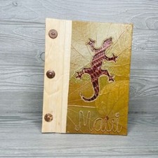 Hand made natural leaf photo album with hand made paper pages Maui vacation