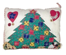 Patchwork Primitive Thin Pillow Wall Hanging Christmas Tree Holiday