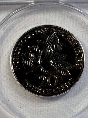 1981 Jamaica 20 Cents Coin Graded MS 67 by ANACS FAO Wide Legend - Picture 5 of 8