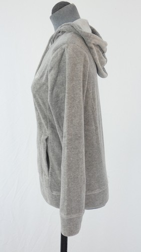 Bossini Tracksuit Grey Velour Plush Hoodie Track Bottom Soft Front Zip Crown S - Picture 6 of 24