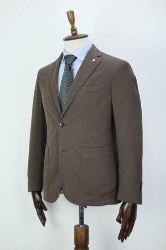 LBM 1911 Luigi Bianchi Brown COTTON Check Sport Coat Blazer Jacket 48IT 38US/UK - Picture 3 of 17