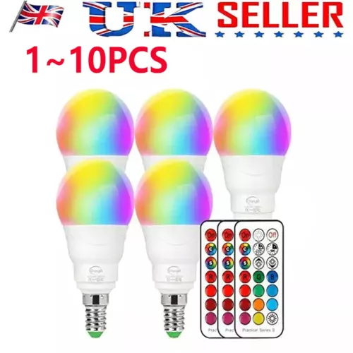 1~10X 5W E14 B22 RGB Bulb 12 Colour Changing LED Light Remote Control Screw Lamp