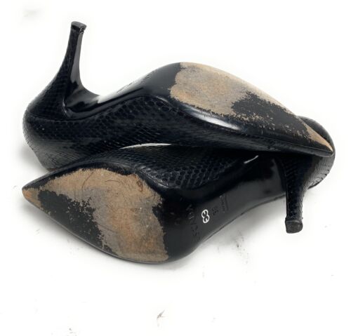Scarpe décolleté Escada nere in pelle con tacco 3,5" misura 38 - Foto 6 di 7