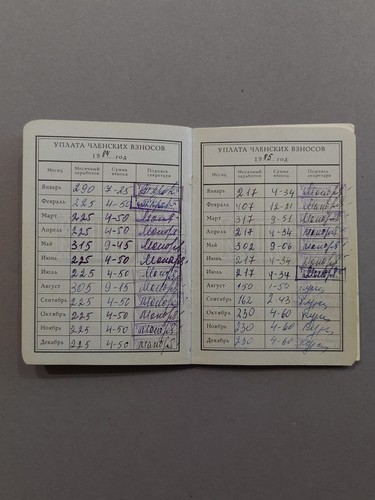Tarjeta de membresía del Partido Comunista Soviético documento oficial URSS. Original. 7 - Imagen 10 de 16