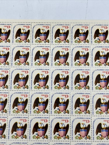 One Nation Indivisible Eagle Sheet of One Hundred 13 Cent Stamps Scott #1596 - Picture 6 of 10