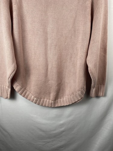 Nanette Ledore Pink Cable Knit Chunky Sweater Mock Neck Size M - Picture 20 of 21