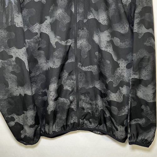 Adidas Running Full Zip Hooded Windbreaker Jacke Herren Größe Small Schwarz Camouflage - Bild 3 von 12