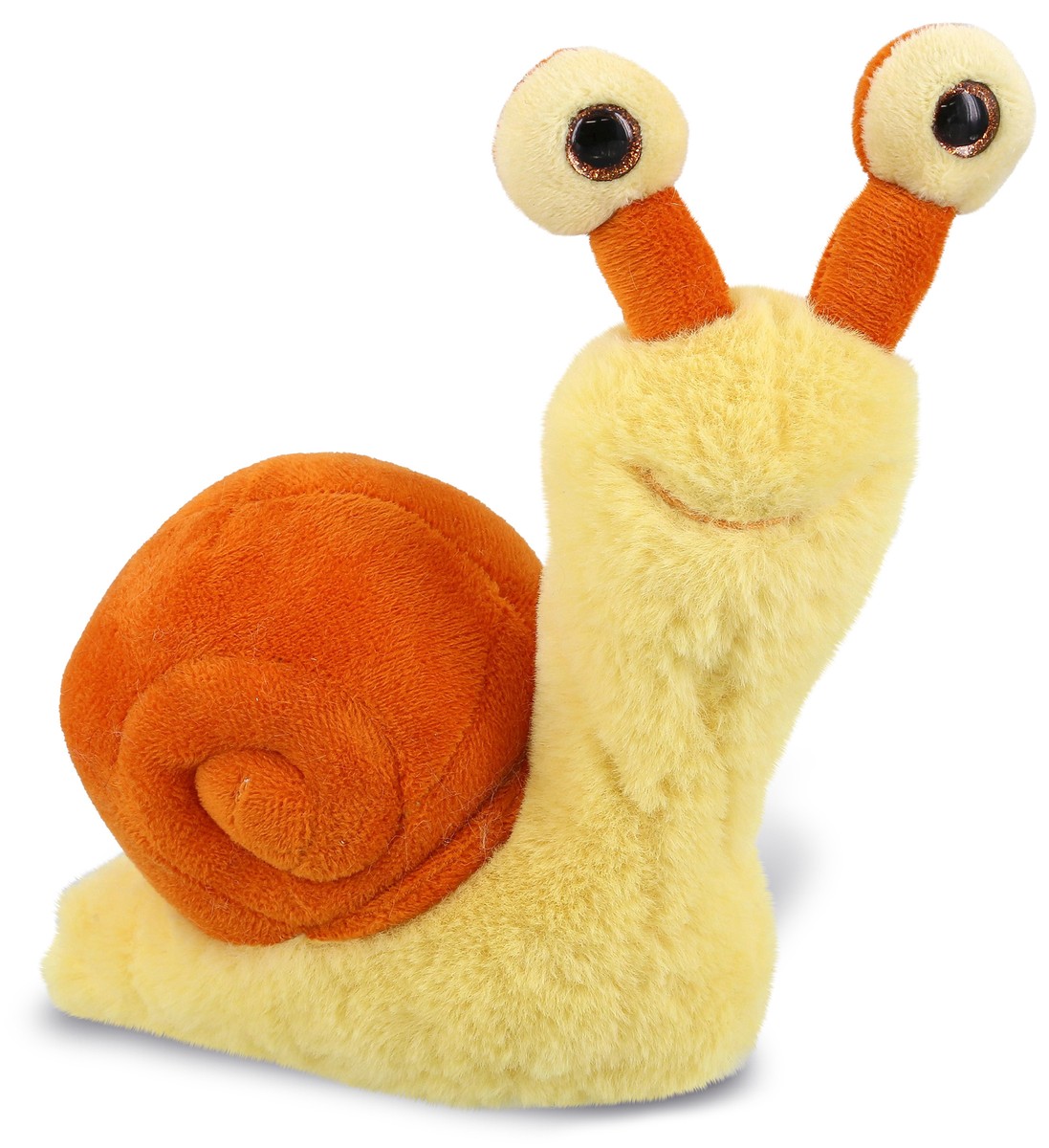 DolliBu Super Soft Plush Big Eyes Orange Snail Stuffed Animal Toy 5.5 Inches