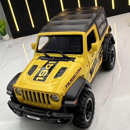 Jeep Wrangler Rubicon alloy off -road vehicle model yellow 1:32 - Picture 3 of 4
