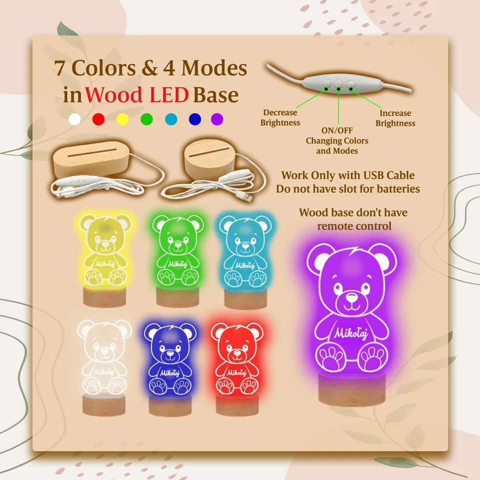 Personalized Truck Night Light Childs Custom Light Present for Boy - Image 4 of 4