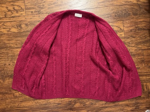 United Colors Of Benetton Medium Got Pink Mohair Wool Blend Gold Button Cardigan - Picture 3 of 8