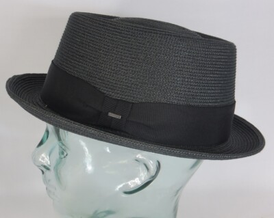Bailey Hats Waits Pork Pie Hut Hat Strohhut Sommerhut schwarz Neu
