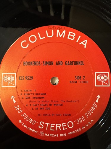 Simon & Garfunkel – Bookends 1968 Vinyl LP KCS 9529 VG+ - Picture 6 of 6