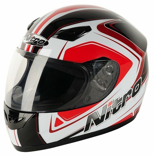 NITRO VERTICE VOLLGESICHT MOTORRAD ROLLER CRASHHELM ROT WEISS GRÖSSE XL XXL - Bild 1 von 3