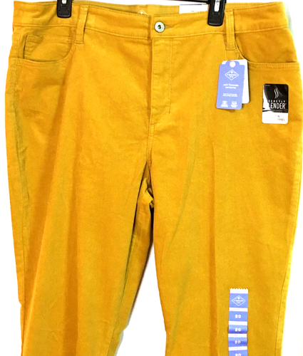 St Johns Bay Secretly Slender Straight Corduroy Pants Exotic Honey Gold Size 20 - Picture 2 of 11