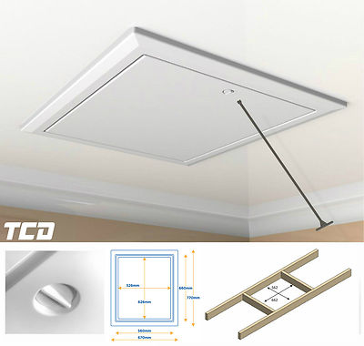 Timloc 1169 White Loft Hatch Insulated Hinged Drop Down Access Trap Door Part L Ebay
