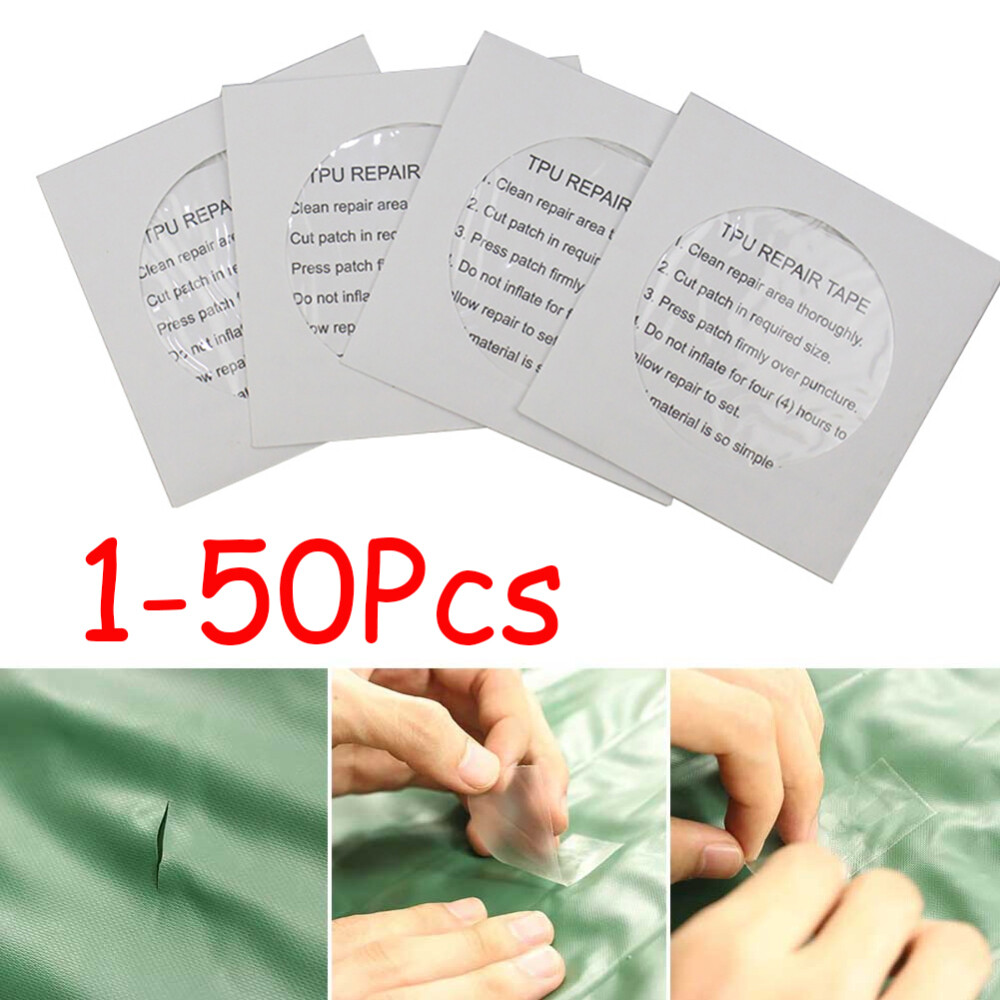 50 piezas parches de reparación de lona tienda adhesiva dosel cámper toldo vela piscina