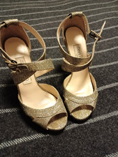 Jimmy Choo Kayak Glitter Platform Sandal Sz 36.5/ 6.5 PRE-OWNED HEELS SHOES