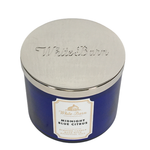 Bath & Body Works White Barn MIDNIGHT BLUE CITRUS 3Wick Scented Candle