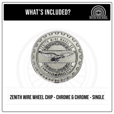 Zenith Chrome 3D Metal Wire Wheel Knockoff Chip Emblems | 2.25