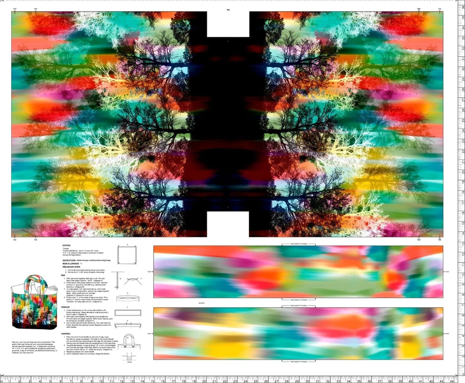 Quilting Treasures Tree Dance 36.5" Tree And Aurora Borealis Tote Bag Panel Mult - Image 2 of 4