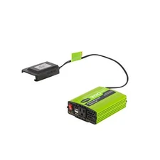 Greenworks 40V 300W Cordless Power Inverter, Sine Black, Green 