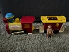 Vintage 1973 Fisher Price Circus Train 991 3 Piece Locomotive Monkey Figure toot