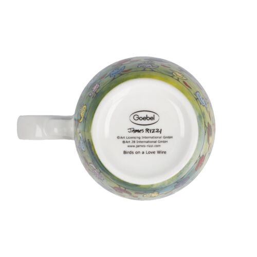James Rizzi Teetasse mit Deckel und Sieb 450 ml BIRDS ON A LOVE WIRE Goebel Porz - Bild 4 von 4