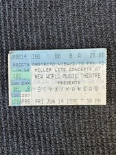 6/14/1996 STYX / KANSAS TICKET STUB New World Music Theater Chicago