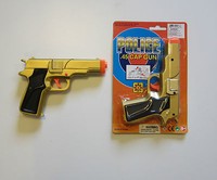 1 Gold Toy Cap Gun 7 Police Pistol Detective Revolver Fires 8 Ring Caps 1 Gold Toy Cap Gun 7 Police Pistol Detective Revolver Fires 8 Ring Caps