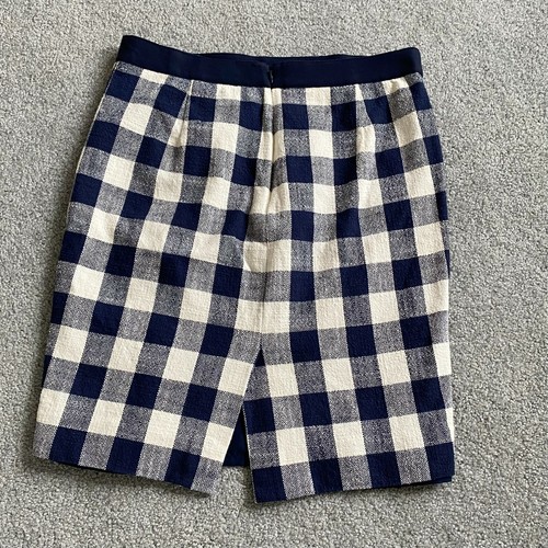- J. Crew The Pencil Skirt Preppy Plaid Skirt in White and Navy US6 - Picture 3 of 6