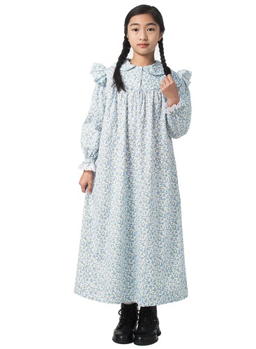 American Pioneer Girls Costume for Kids Colonial Civil War Prairie Girl's Dress - Picture 6 of 13