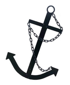 Black Ship S Anchor Wall Decor 14 Handcrafted Metal Outdoor Art