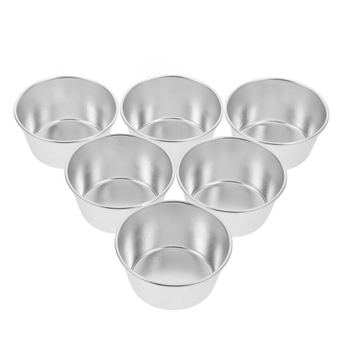 6 Pezzi Rivestimento Antiaderente Budino Tazza Cupcake Coppe da Forno Mini Rotondo Dessert - Foto 7 di 12
