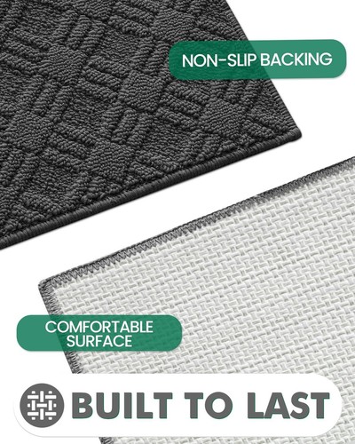 LUMI Indoor Door Mat, Absorbent Non-Slip Thin Doormat, Washable Door Mats, Wo... - Picture 6 of 9