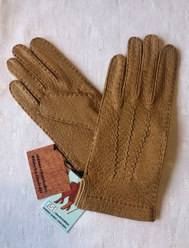 Edle Lederhandschuhe Handschuhe Damen echtes Wildschweinleder - Picture 3 of 9
