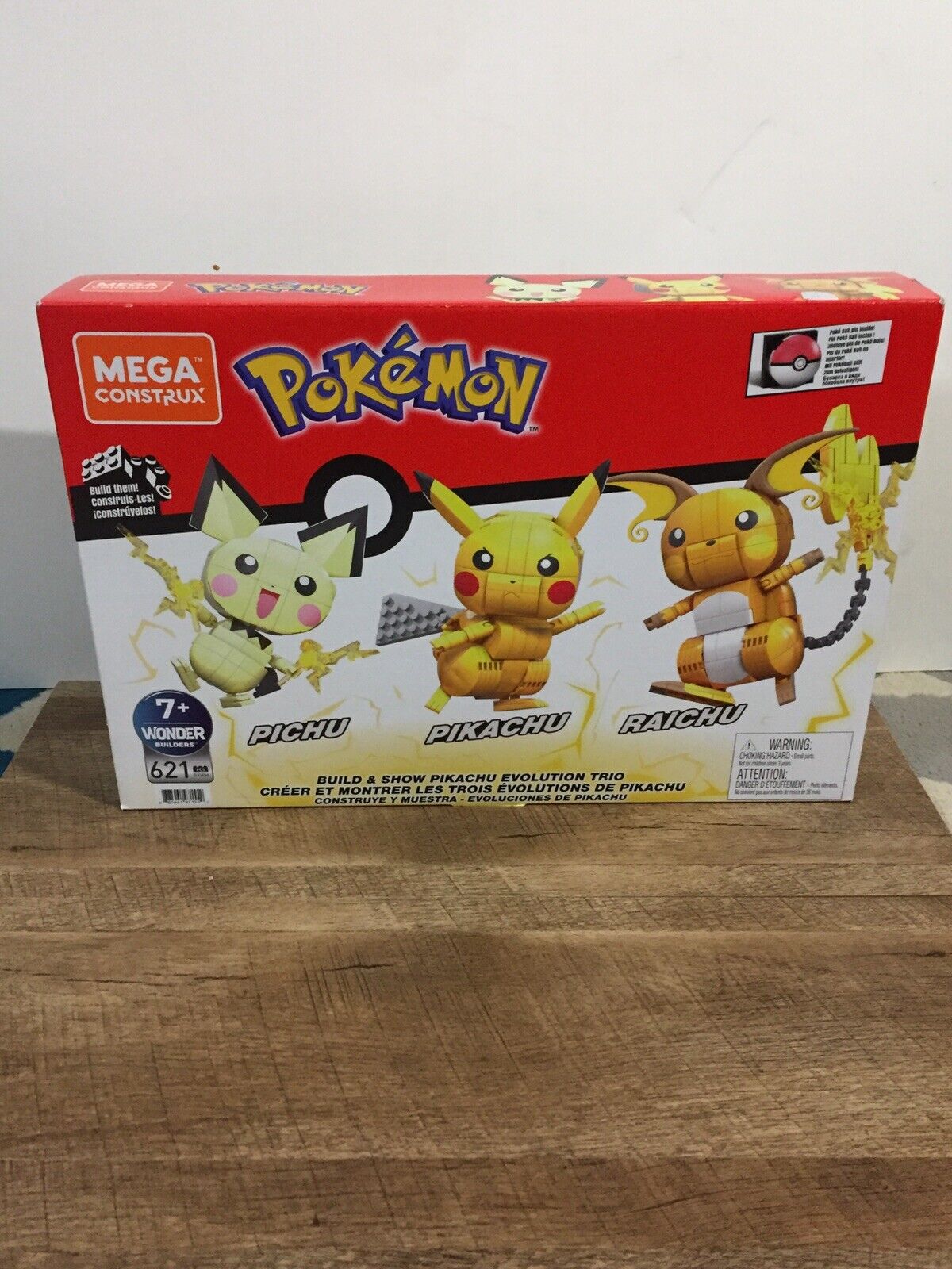 MEGA Pokemon Build & Show Pikachu Evolution Trio Construction Set, Building  Toys for Kids