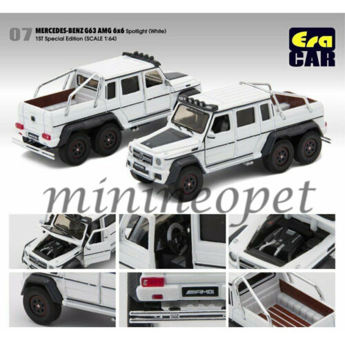 ERA CAR MB196X6RF07 MERCEDES BENZ G63 AMG 6x6 PICK UP TRUCK 1/64 WHITE - Picture 3 of 3